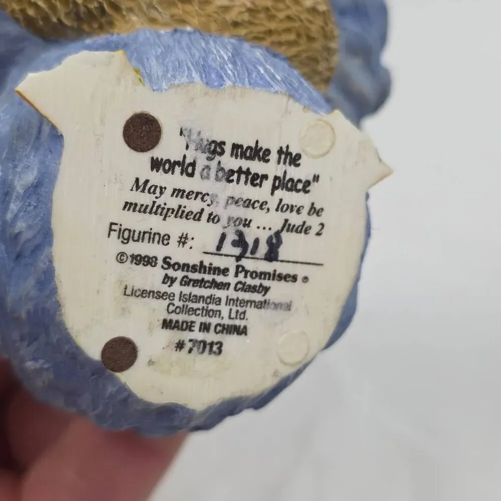 1998 Sonshine Promises Blue Bird & Teddy Figurine